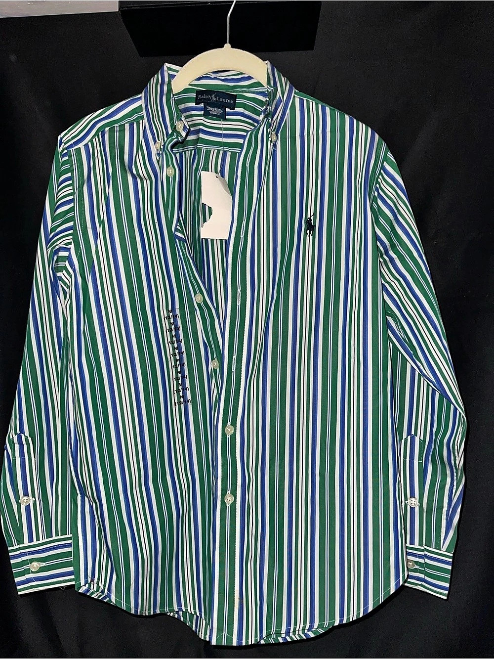 Polo Ralph Lauren kids Striped Button Down in Blue & Green NWT